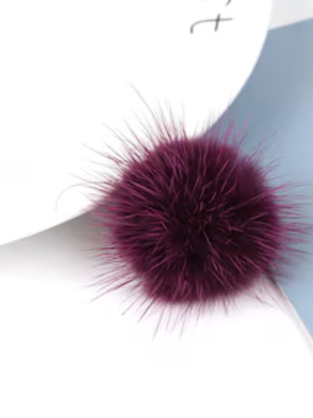 Mini Plum Faux Fur Pom Pom Accent for Crafting, Clothing, Home Decor NWT